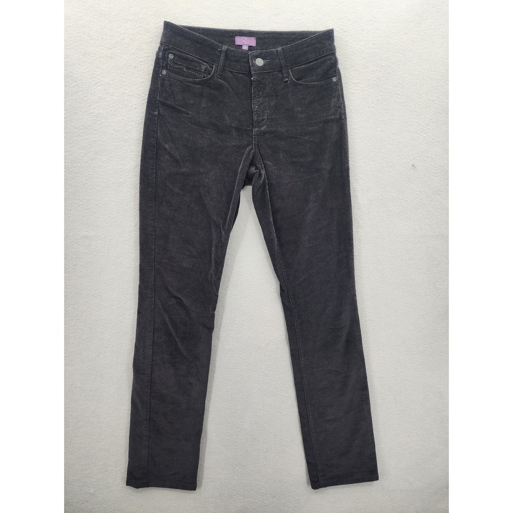 NYDJ Charcoal Gray Black Corduroy‎ Leggings Slim Fit Lift Tuck Pants Size 0